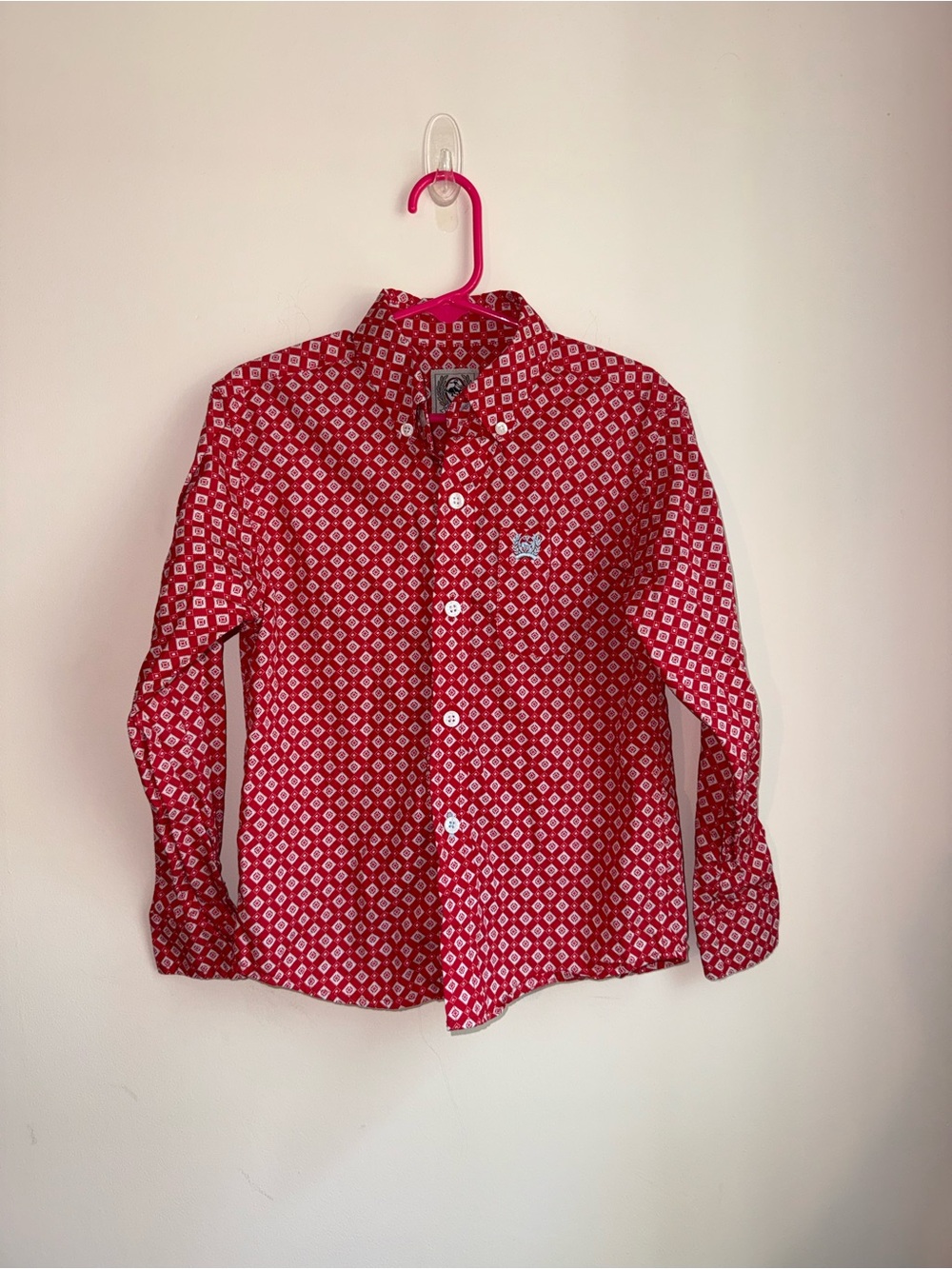 Cinch Boys Red Geometric Button-Down Shirt